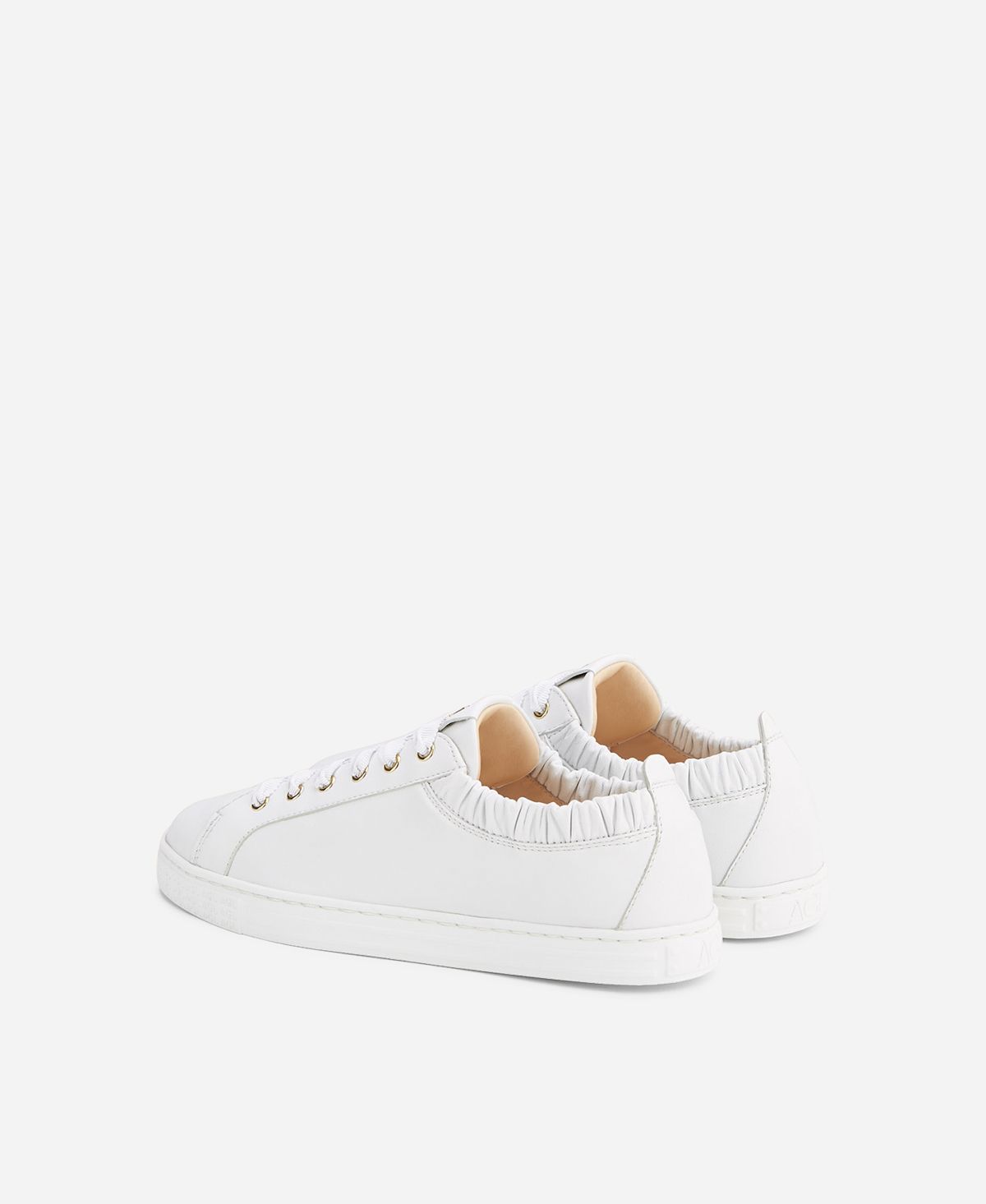 Agl Sneaker In Pelle Con Elastico Bianco Suzie