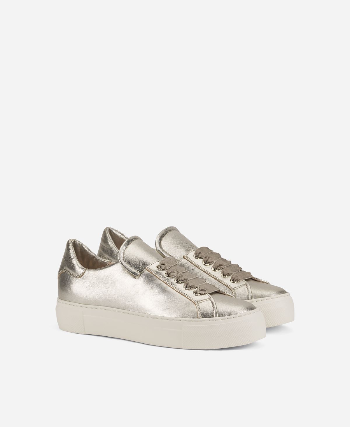 Agl Sneaker In Pelle Metal Platino EDDA