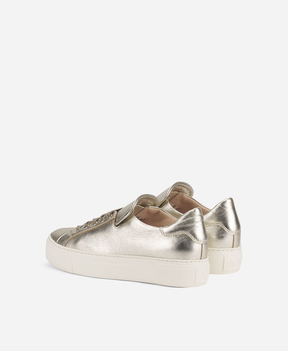 Agl Sneaker In Pelle Metal Platino EDDA