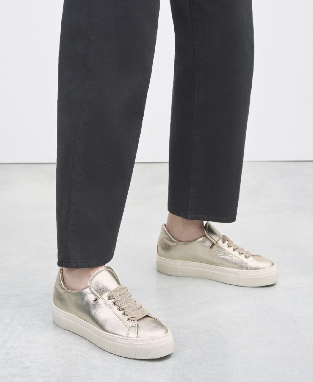 Agl Sneaker In Pelle Metal Platino EDDA