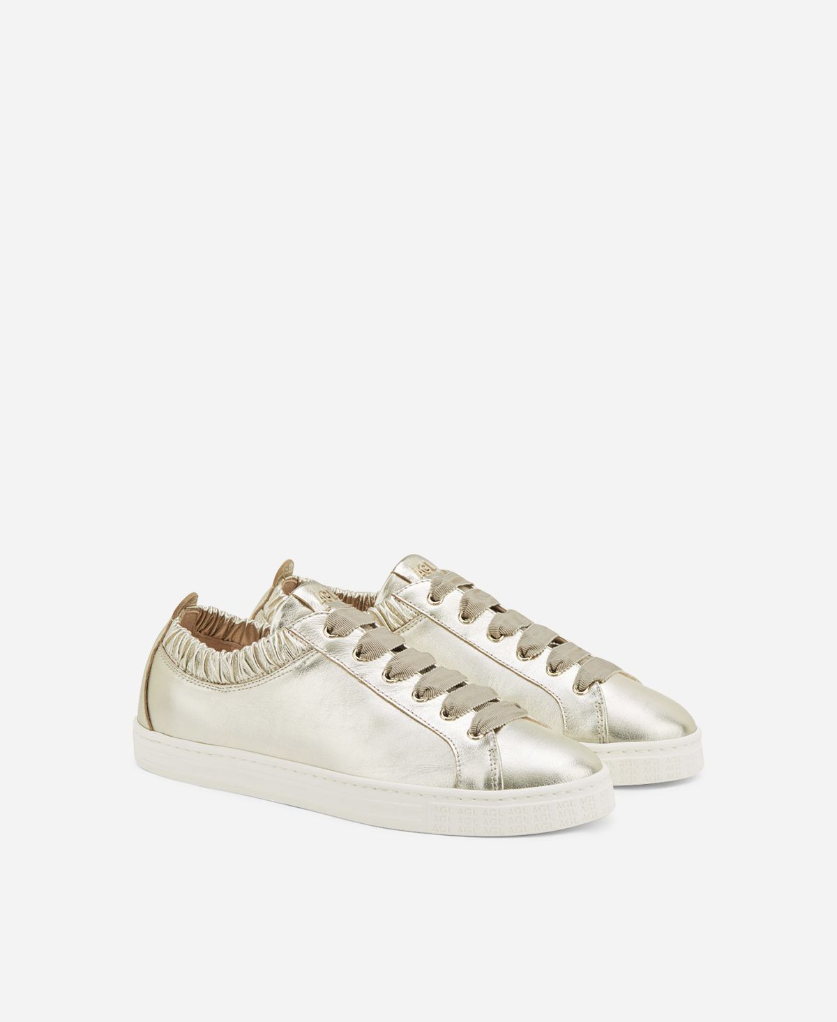 Agl Sneaker In Pelle Metallizzata Platino Suzie