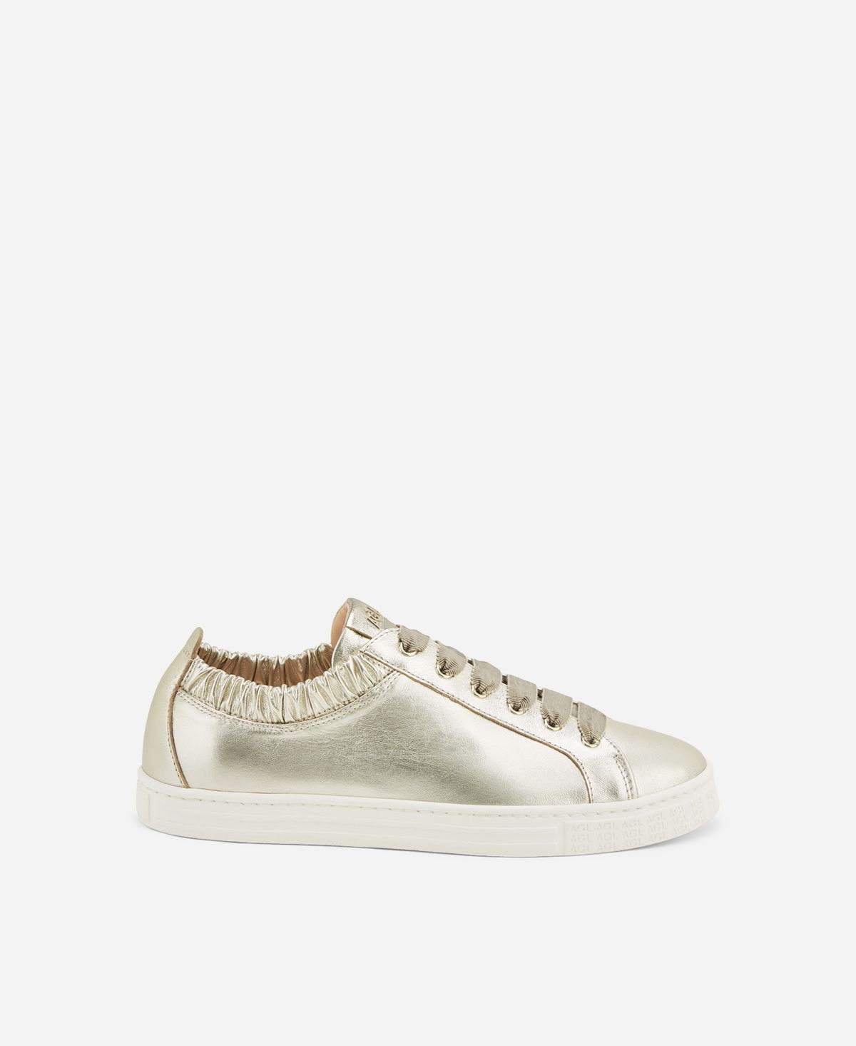 Agl Sneaker in pelle metallizzata Platino Suzie