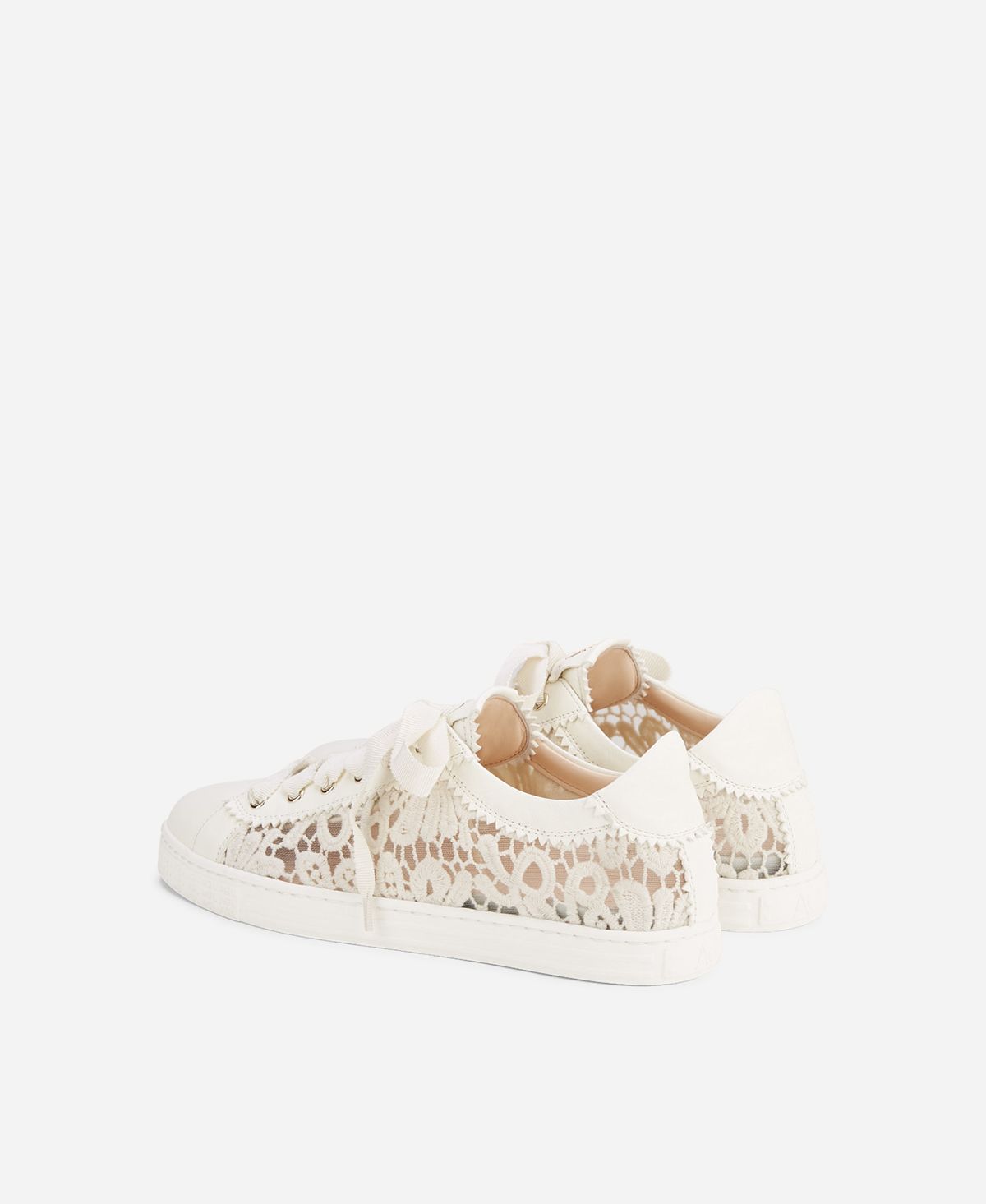 Agl Sneaker In Pizzo Bianco Sade Fabric
