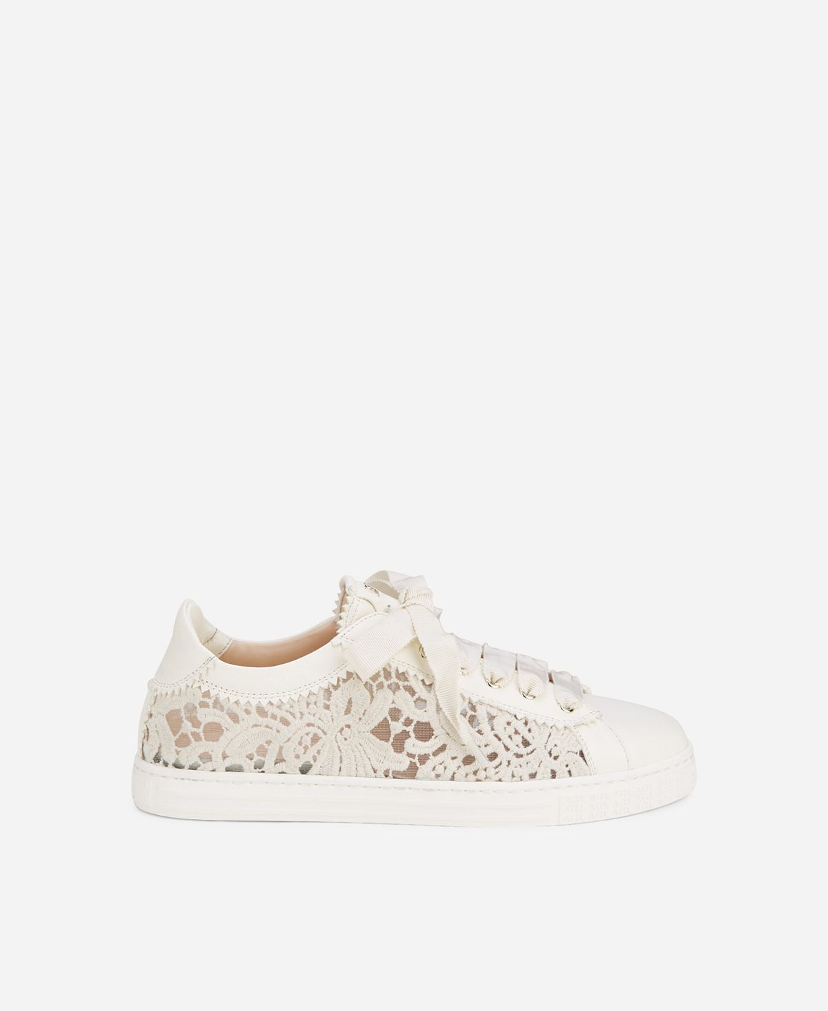 Agl Sneaker in pizzo Bianco Sade Fabric