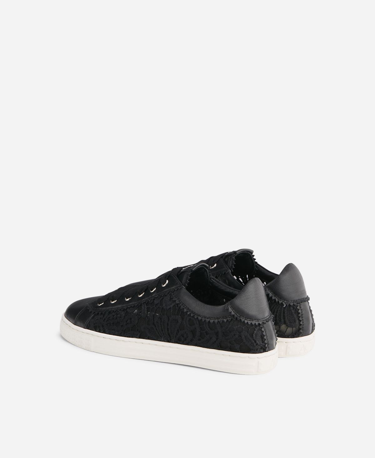 Agl Sneaker In Pizzo Nero Sade Fabric