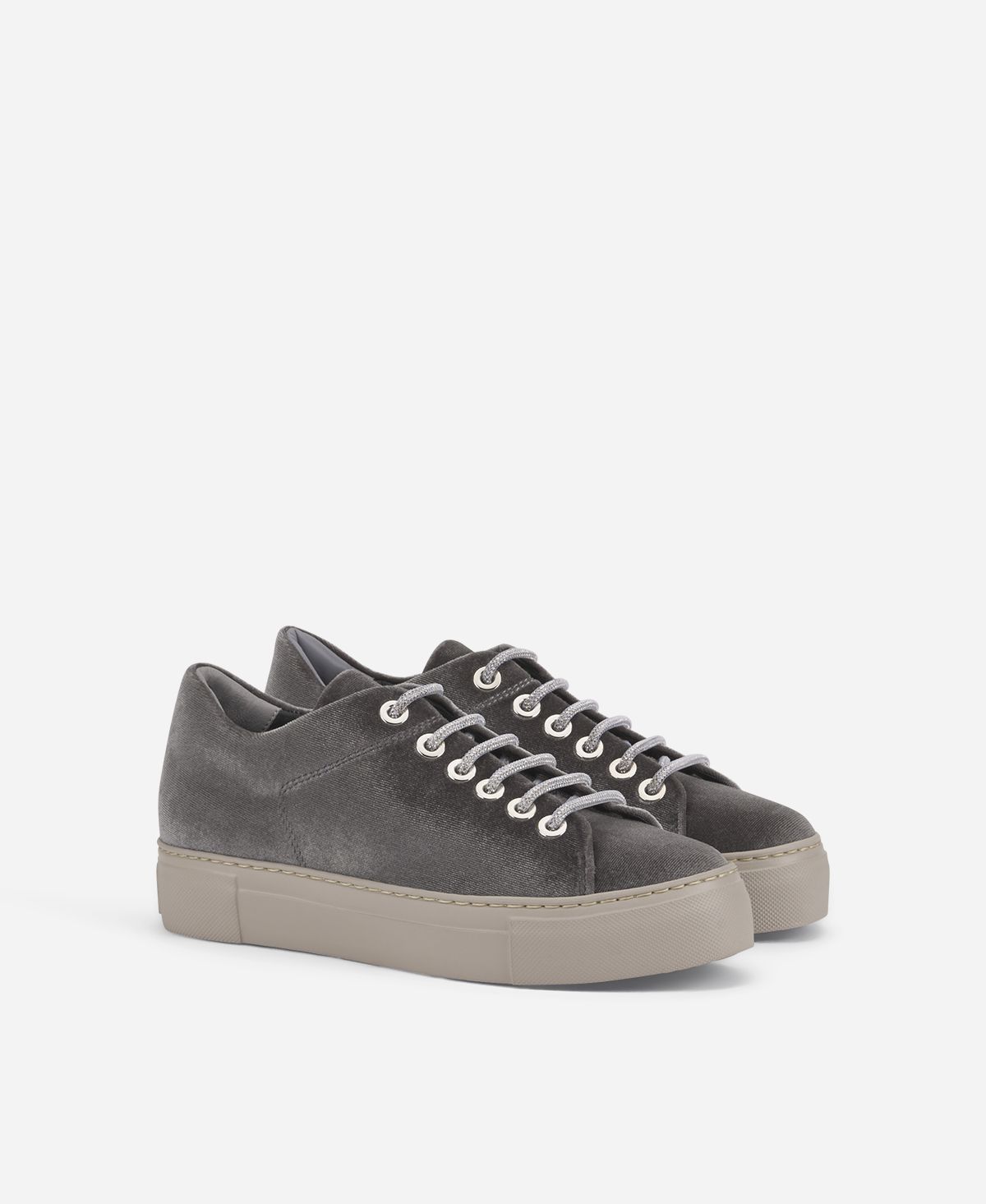 Agl Sneaker In Velluto Grigio Vananda Velvet
