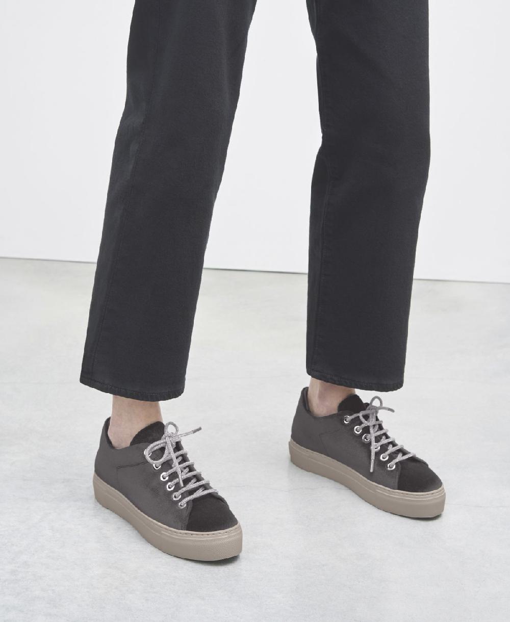 Agl Sneaker In Velluto Grigio Vananda Velvet