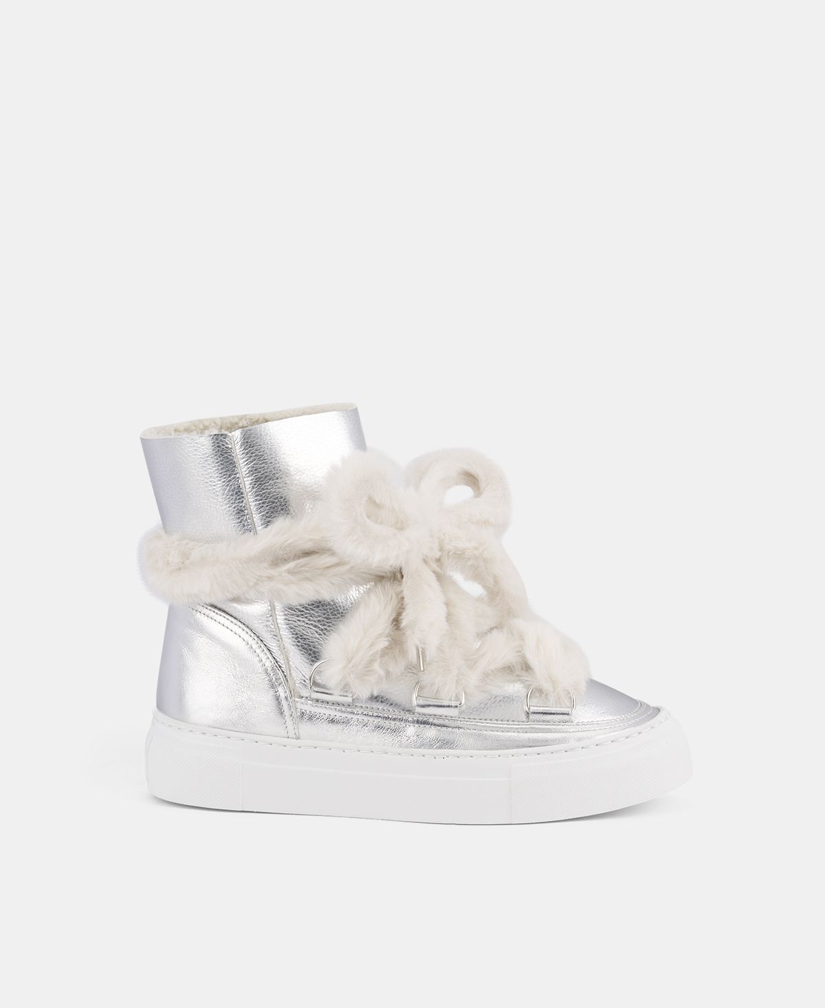 Agl Sneaker stivaletto con pelliccia Argento Kate