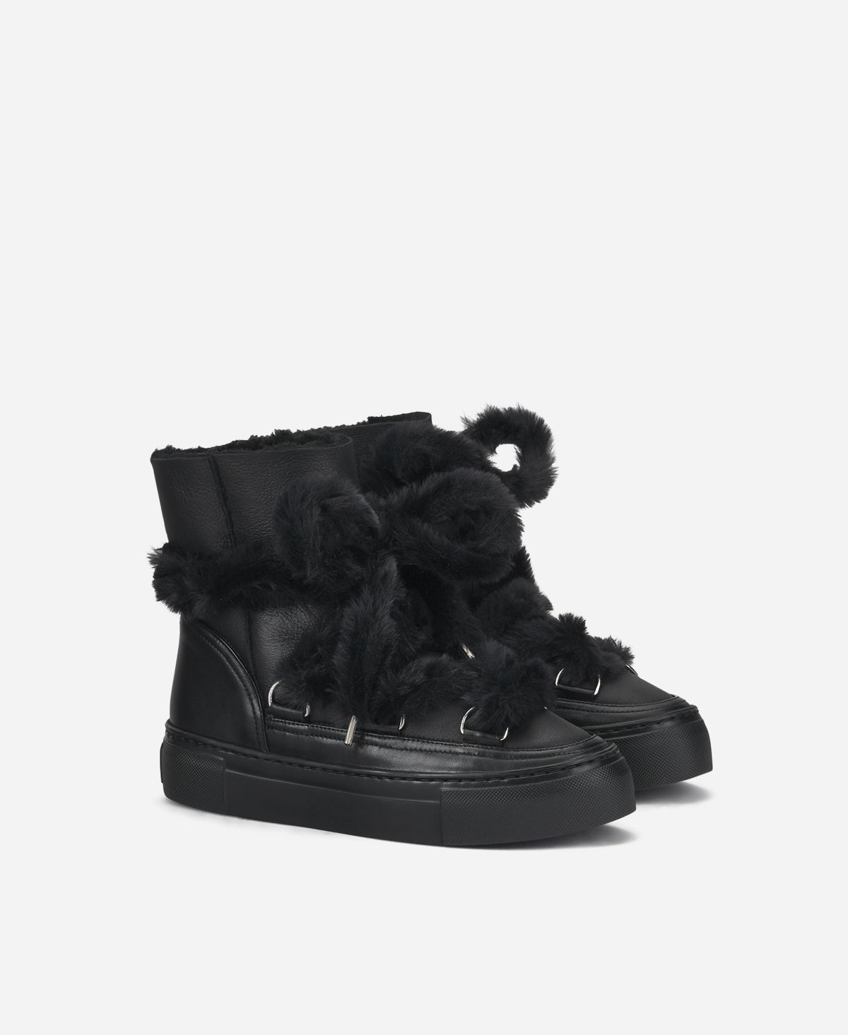 Agl Sneaker Stivaletto Con Pelliccia Nero Kate