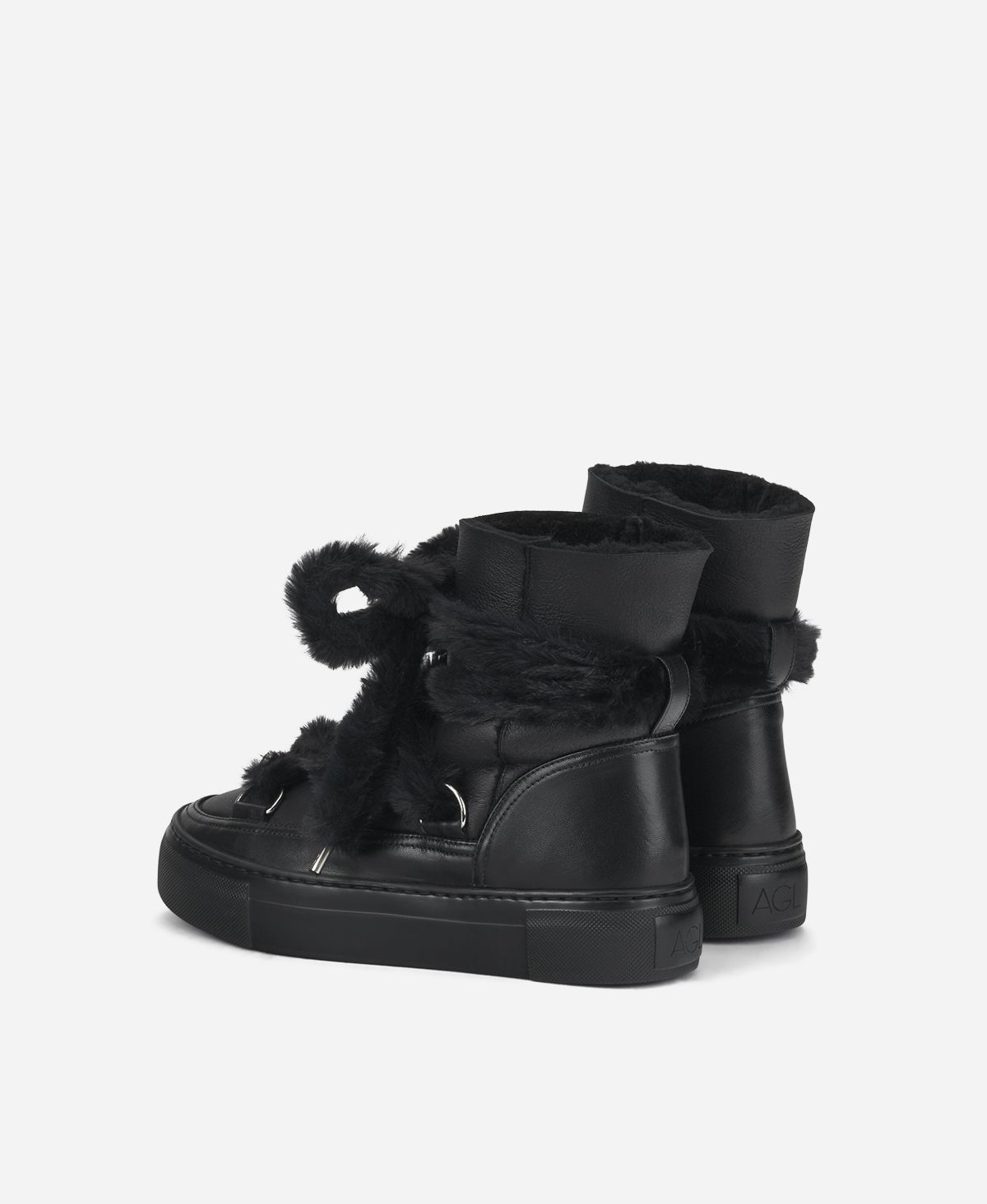 Agl Sneaker Stivaletto Con Pelliccia Nero Kate