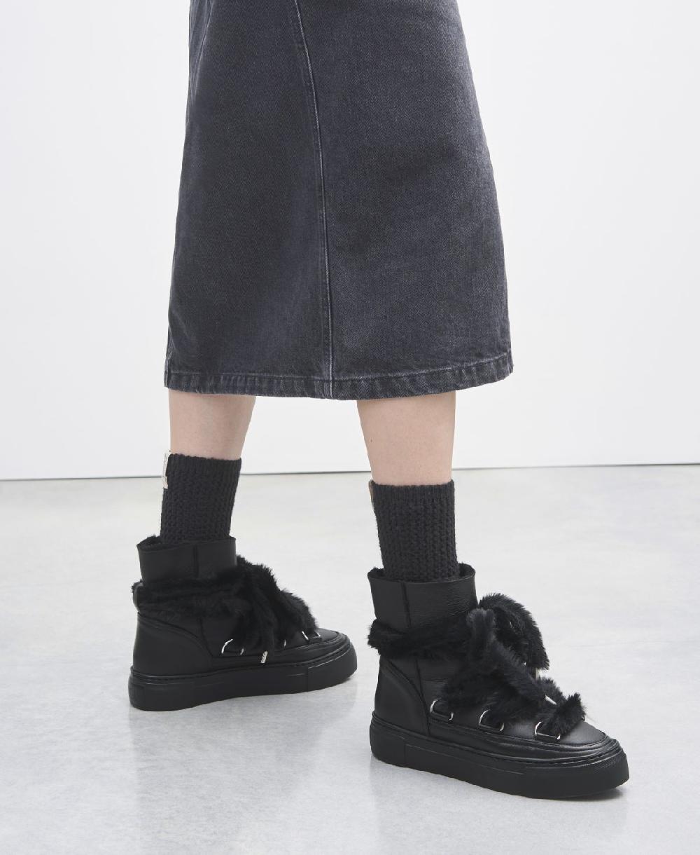 Agl Sneaker Stivaletto Con Pelliccia Nero Kate