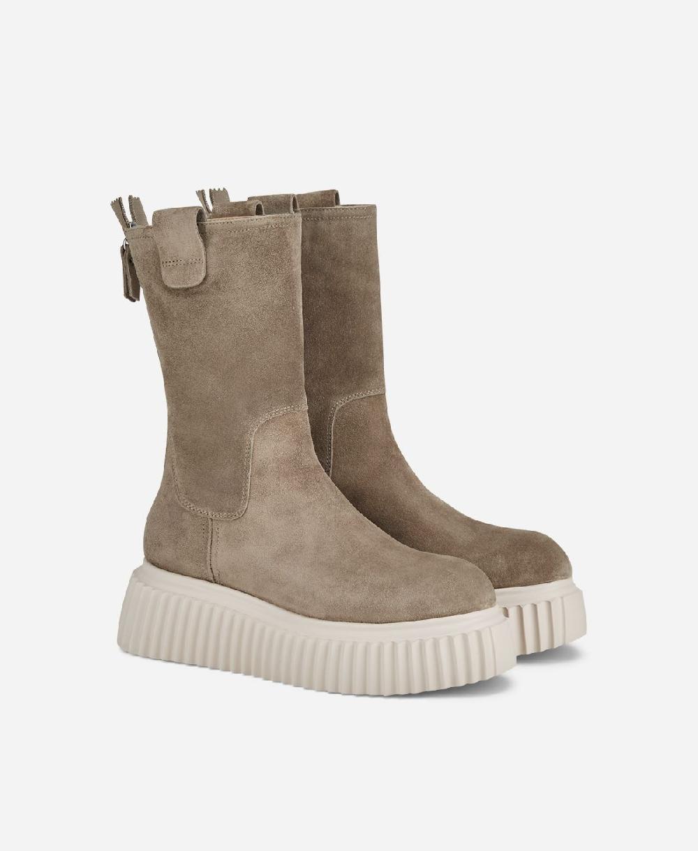 Agl Stivale In Velour Tortora MILAGROS