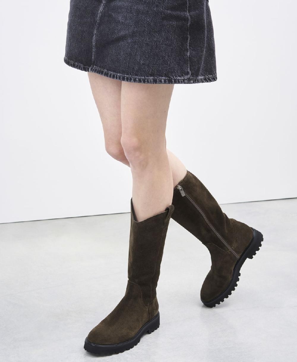 Agl Stivale In Velour Waterproof Brown Goldie Boot