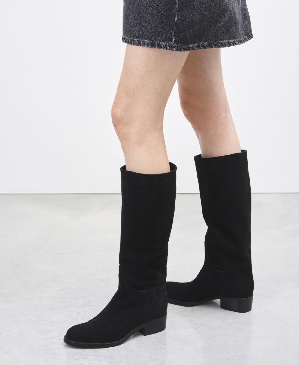 Agl Stivale In Velour Waterproof Nero Georgia