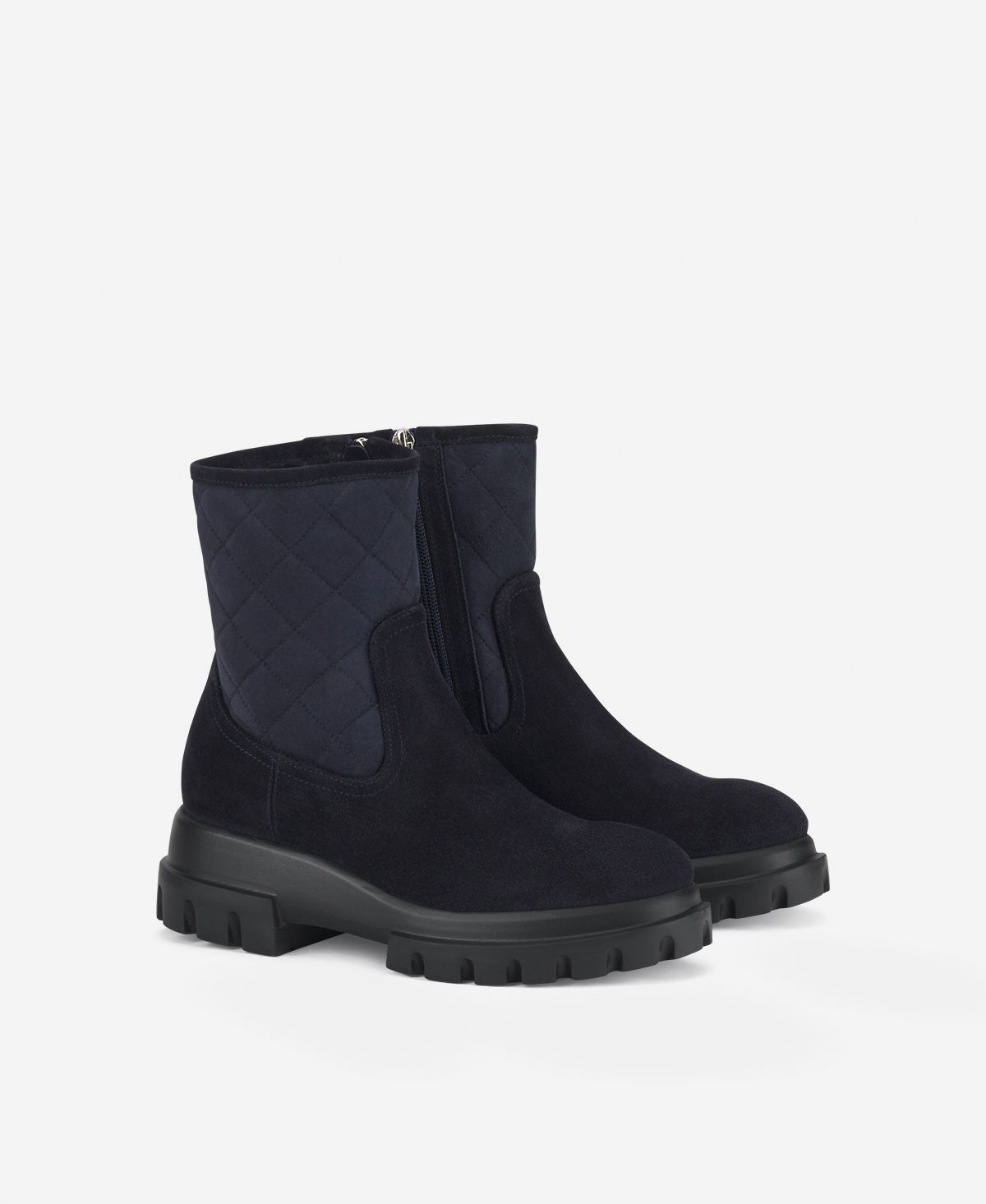 Agl Stivaletto Con Montone Blu Chunky Matelassé
