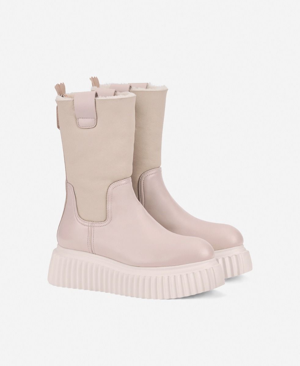 Agl Stivaletto Con Montone Crema Milagros Fur