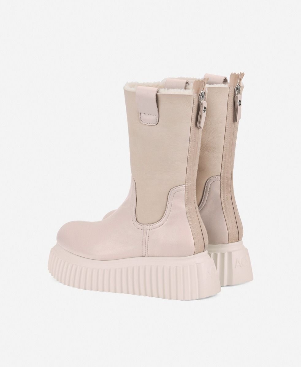 Agl Stivaletto Con Montone Crema Milagros Fur