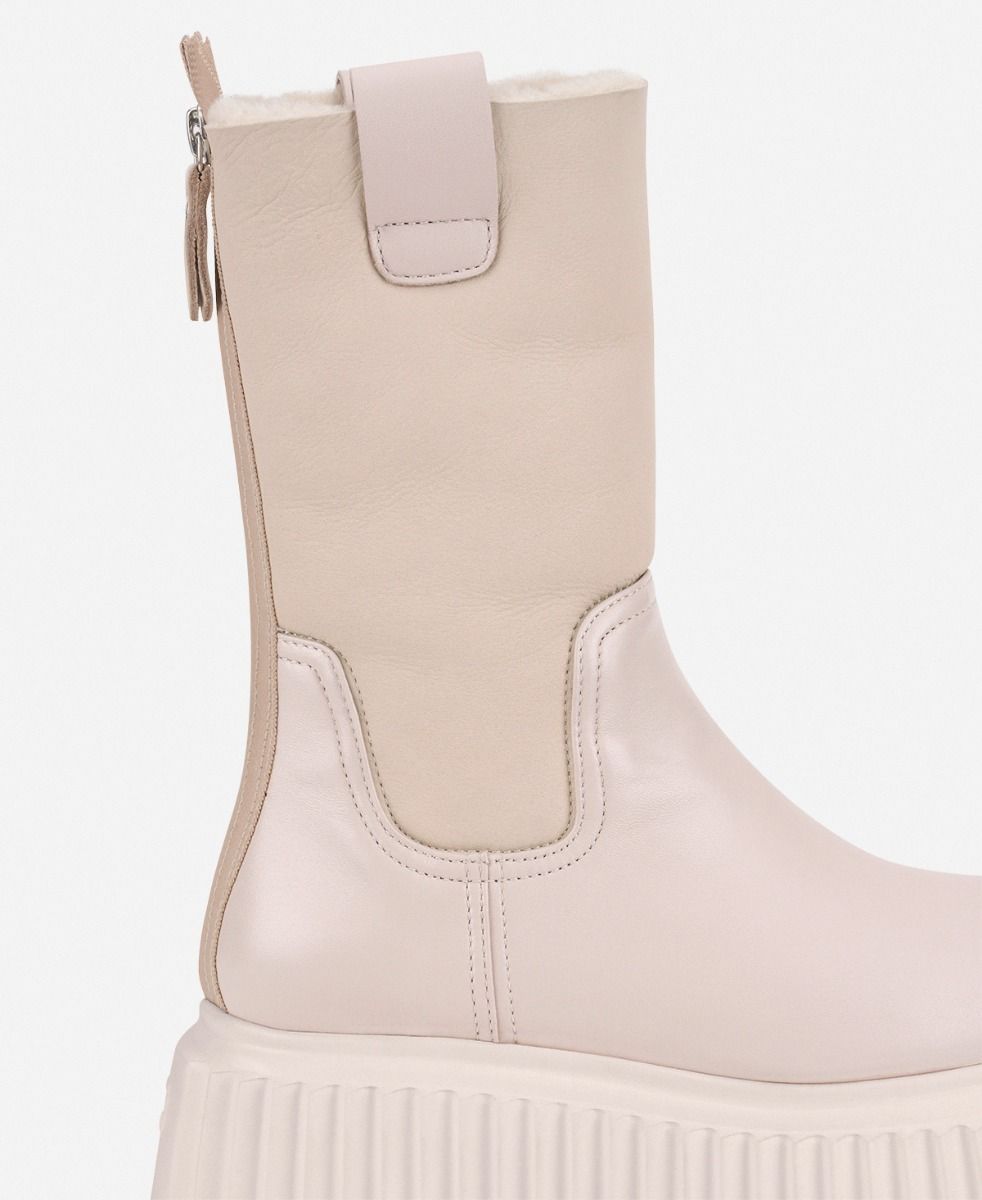 Agl Stivaletto Con Montone Crema Milagros Fur