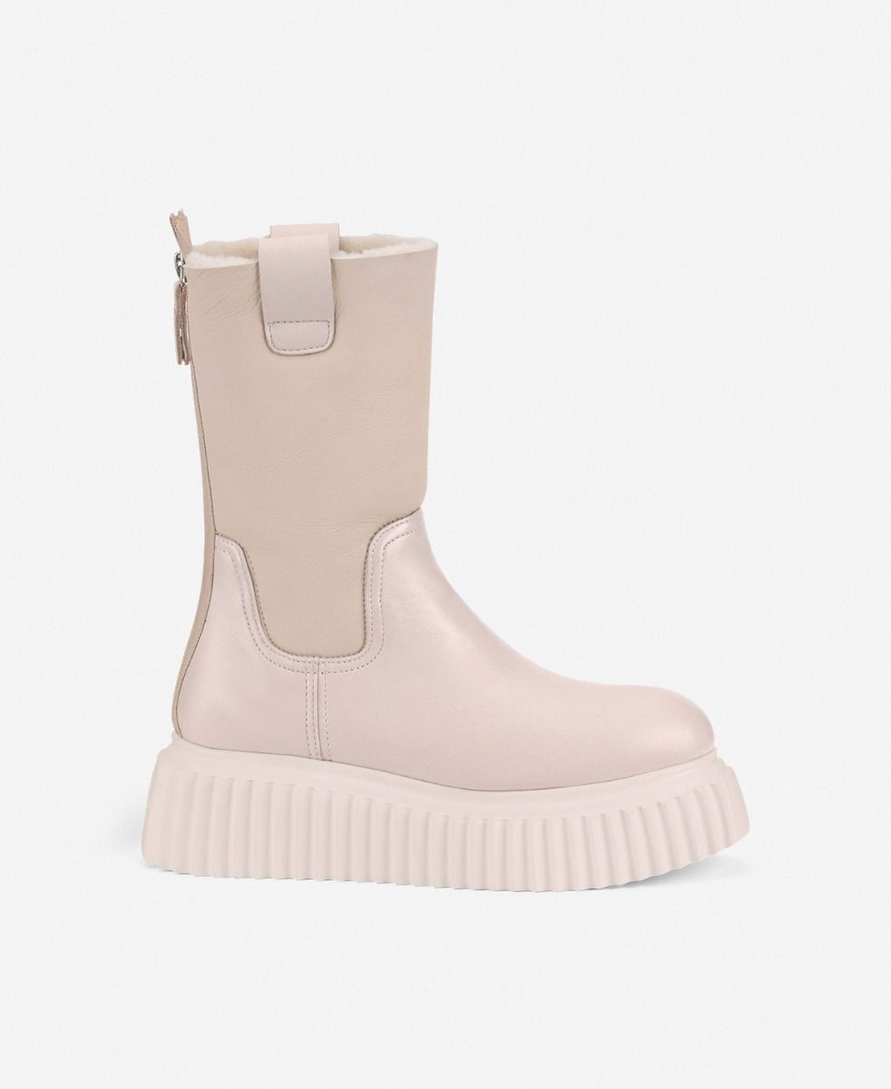 Agl Stivaletto con montone Crema Milagros Fur