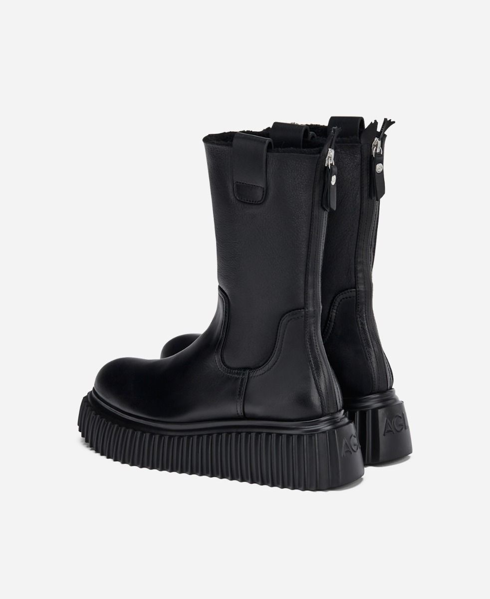 Agl Stivaletto Con Montone Nero Milagros Fur