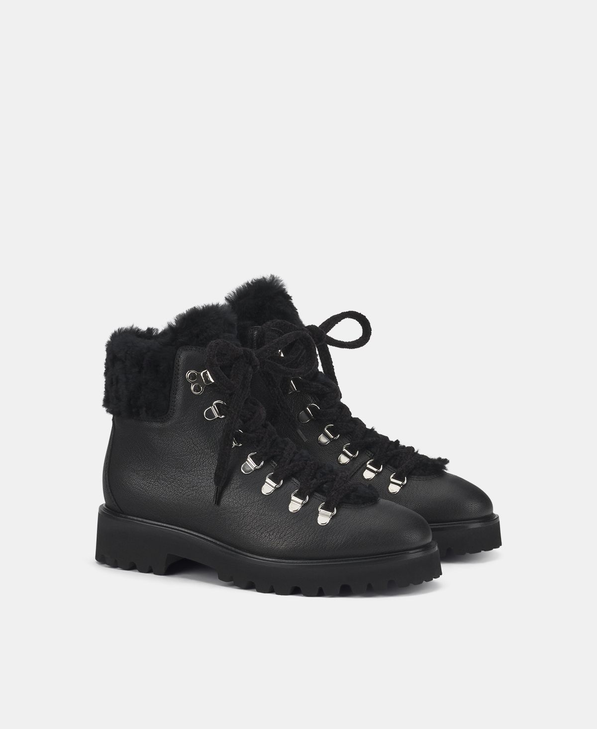 Agl Stivaletto Con Pelliccia Nero Goldie Mountain