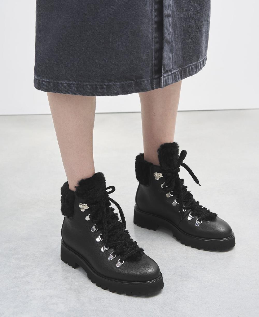 Agl Stivaletto Con Pelliccia Nero Goldie Mountain