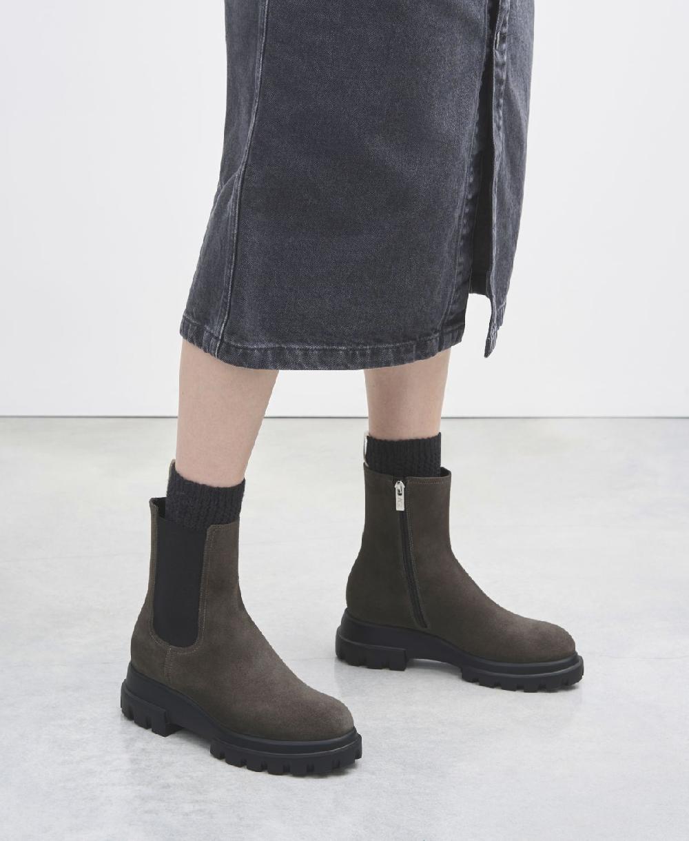 Agl Stivaletto In Crosta Grigio Chunky Beat