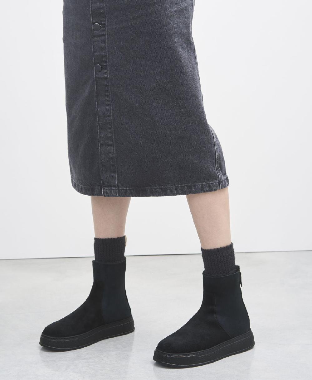 Agl Stivaletto In Montone Nero Giuly Warm