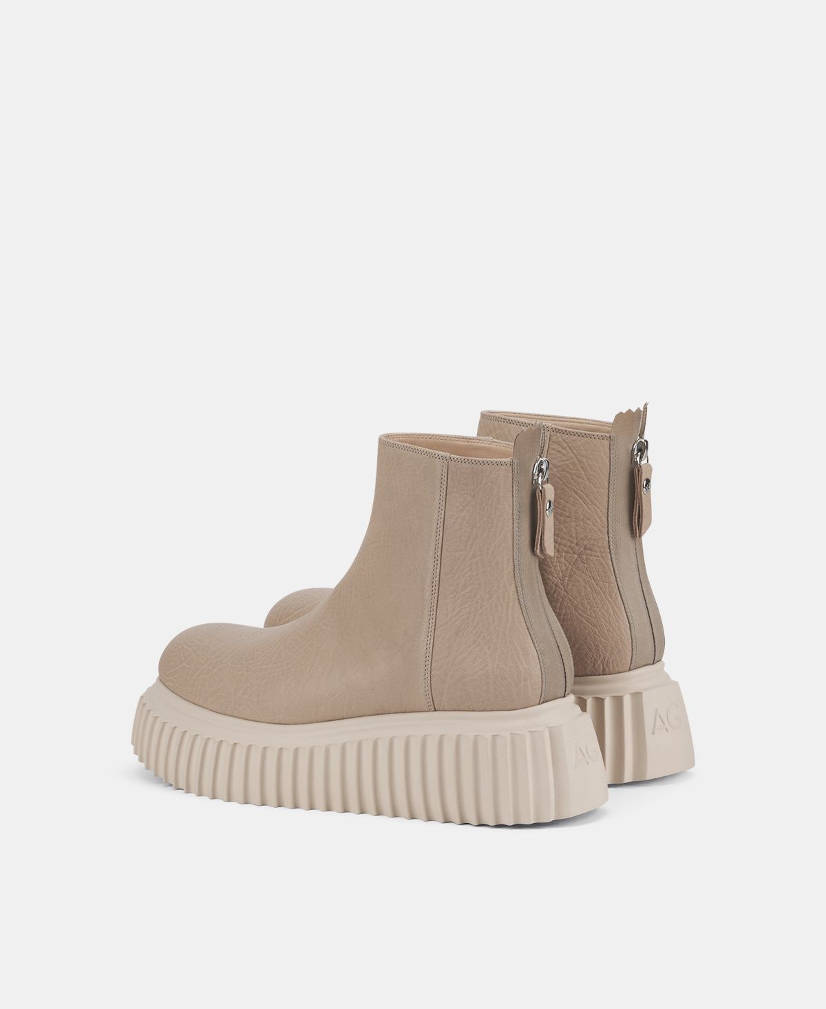Agl Stivaletto In Pelle Beige Sandy