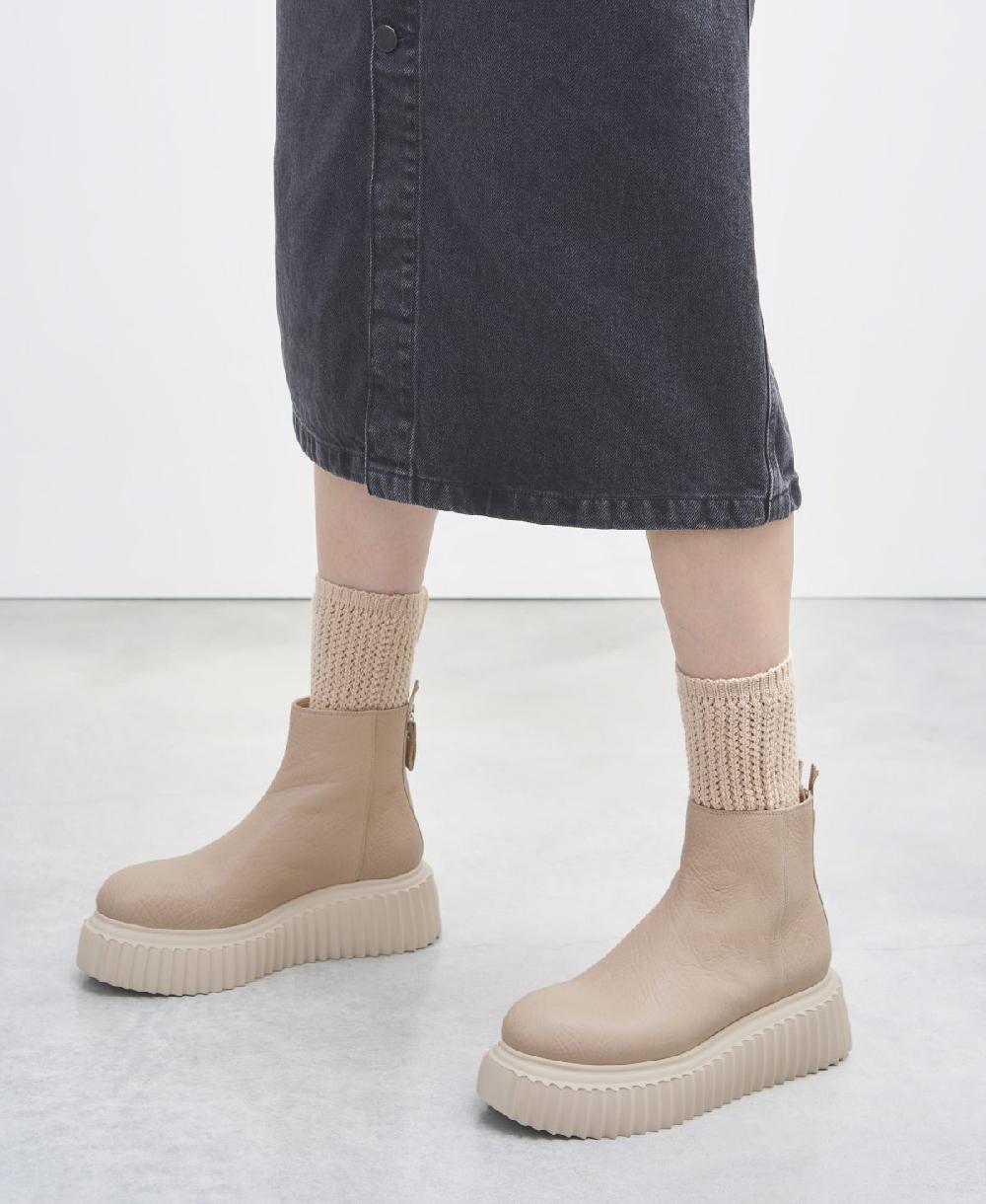 Agl Stivaletto In Pelle Beige Sandy