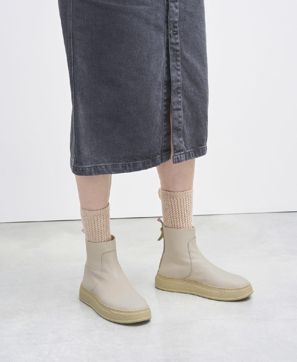 Agl Stivaletto In Pelle Crema Giuly