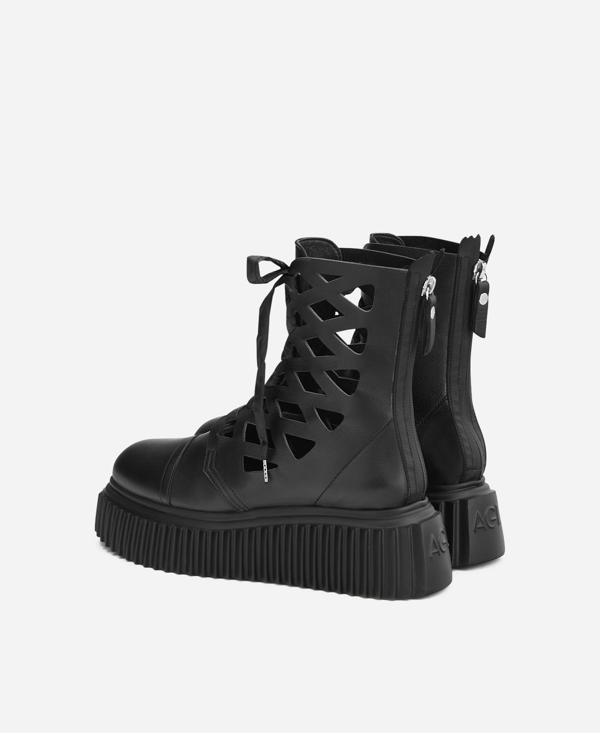 Agl Stivaletto In Pelle Laserata Nero Viggy