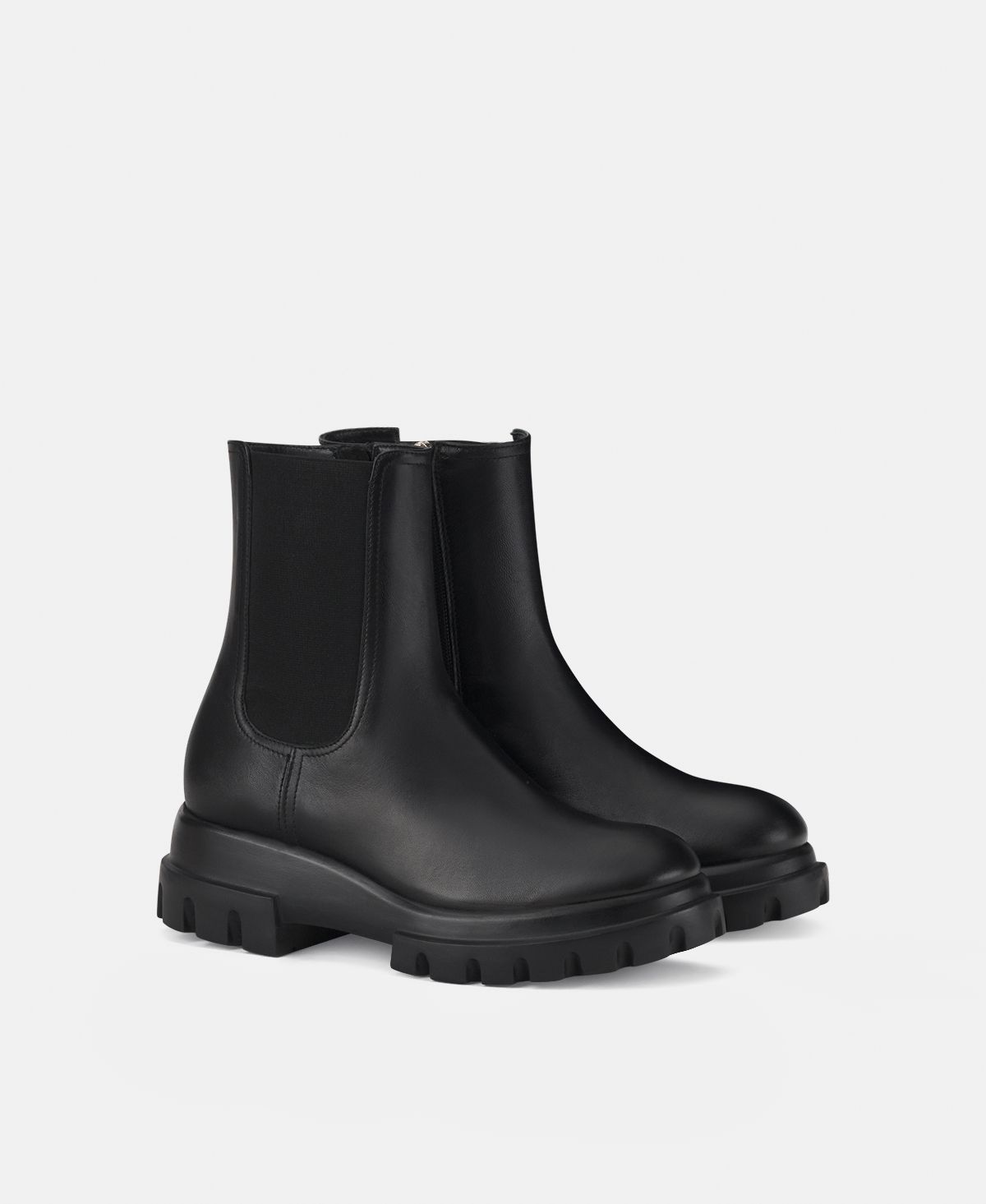 Agl Stivaletto In Pelle Nero Chunky Beat