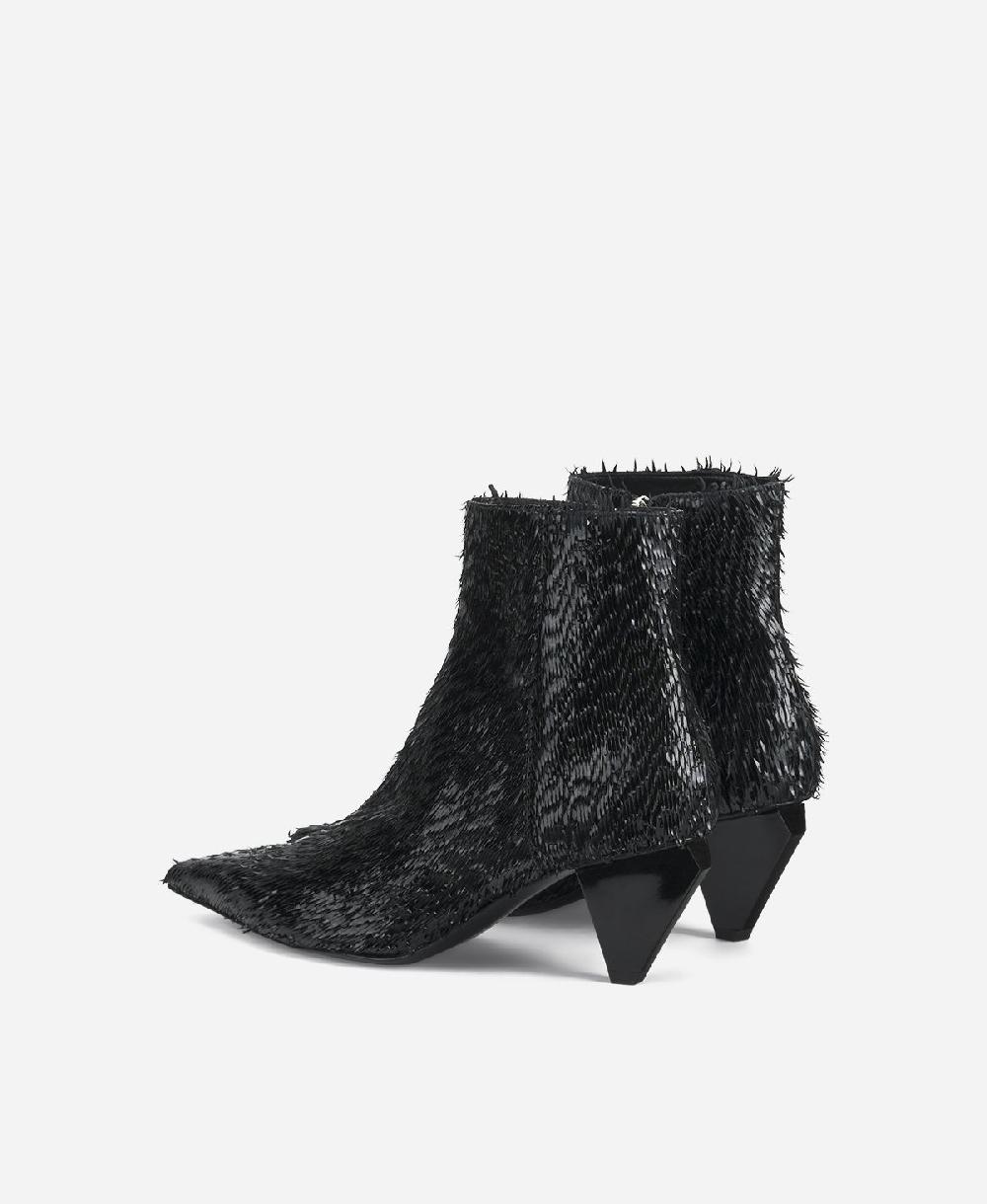 Agl Stivaletto In Pelle Nero Knife Bootie