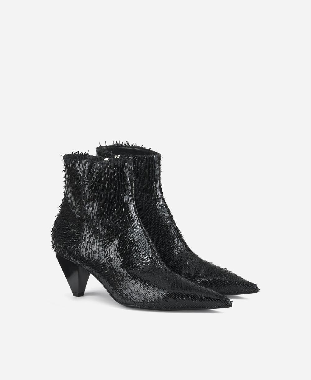 Agl Stivaletto In Pelle Nero Knife Bootie