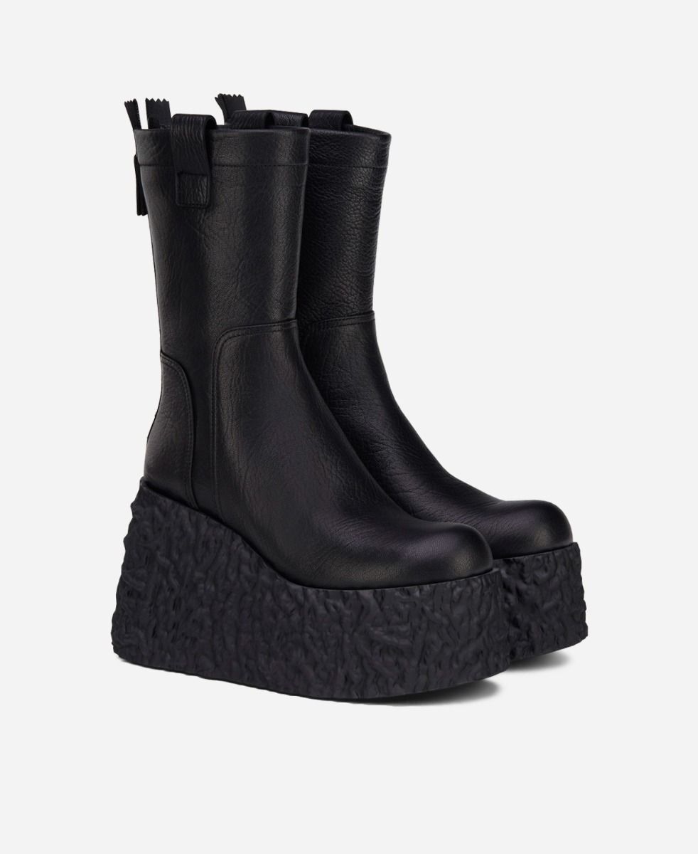 Agl Stivaletto In Pelle Nero LAVA BOOTIE