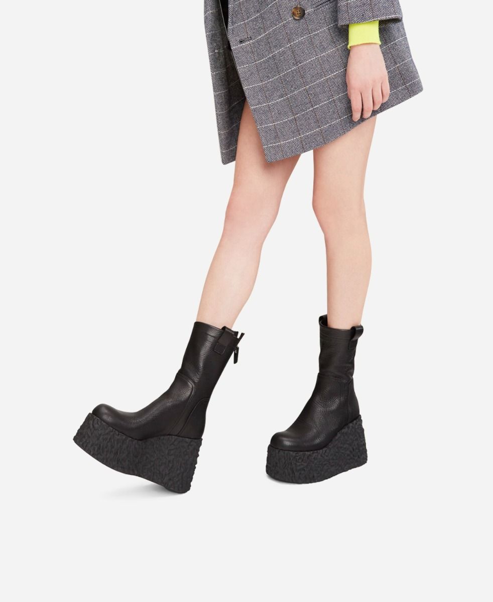 Agl Stivaletto In Pelle Nero LAVA BOOTIE