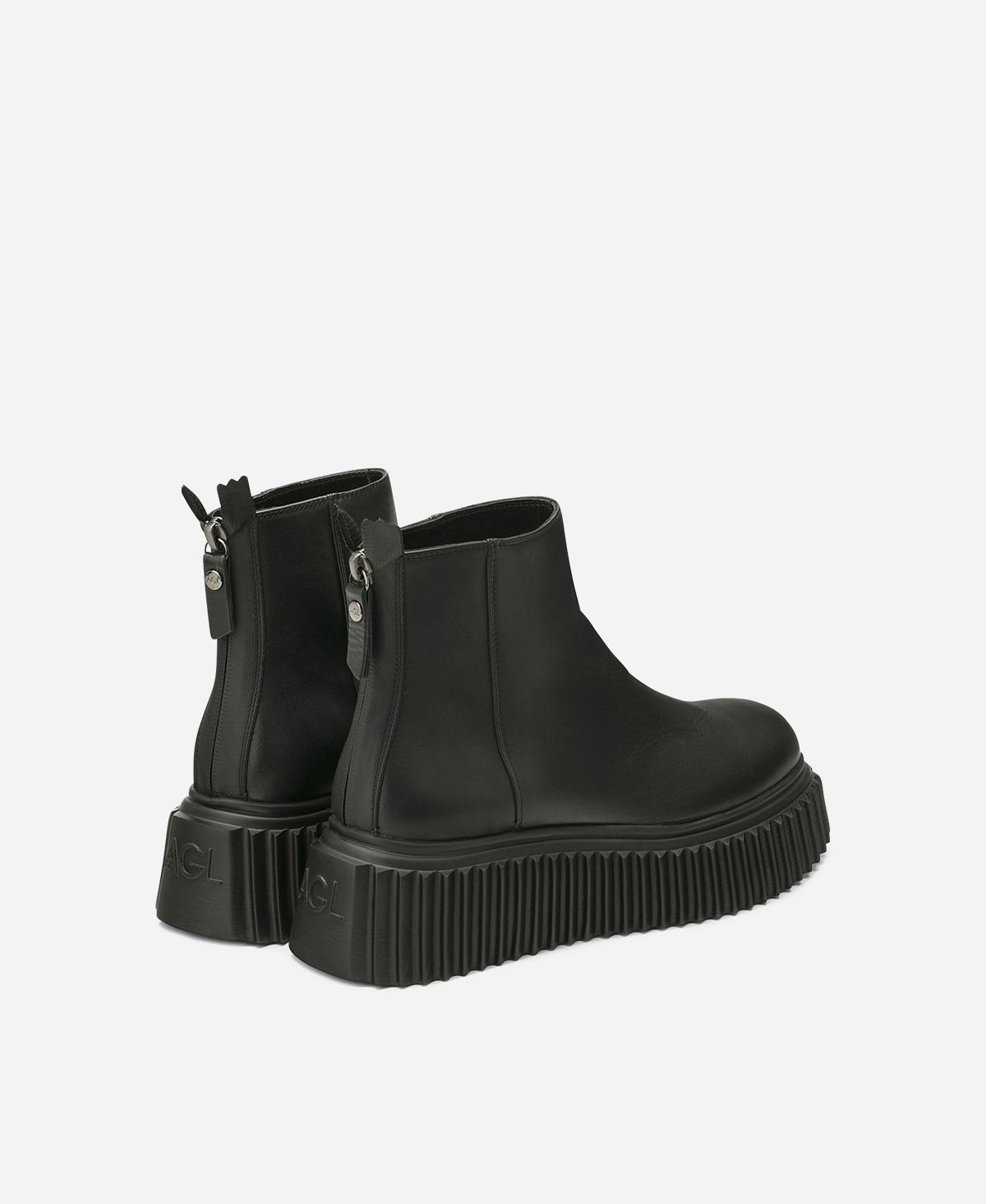 Agl Stivaletto In Pelle Nero Sandy