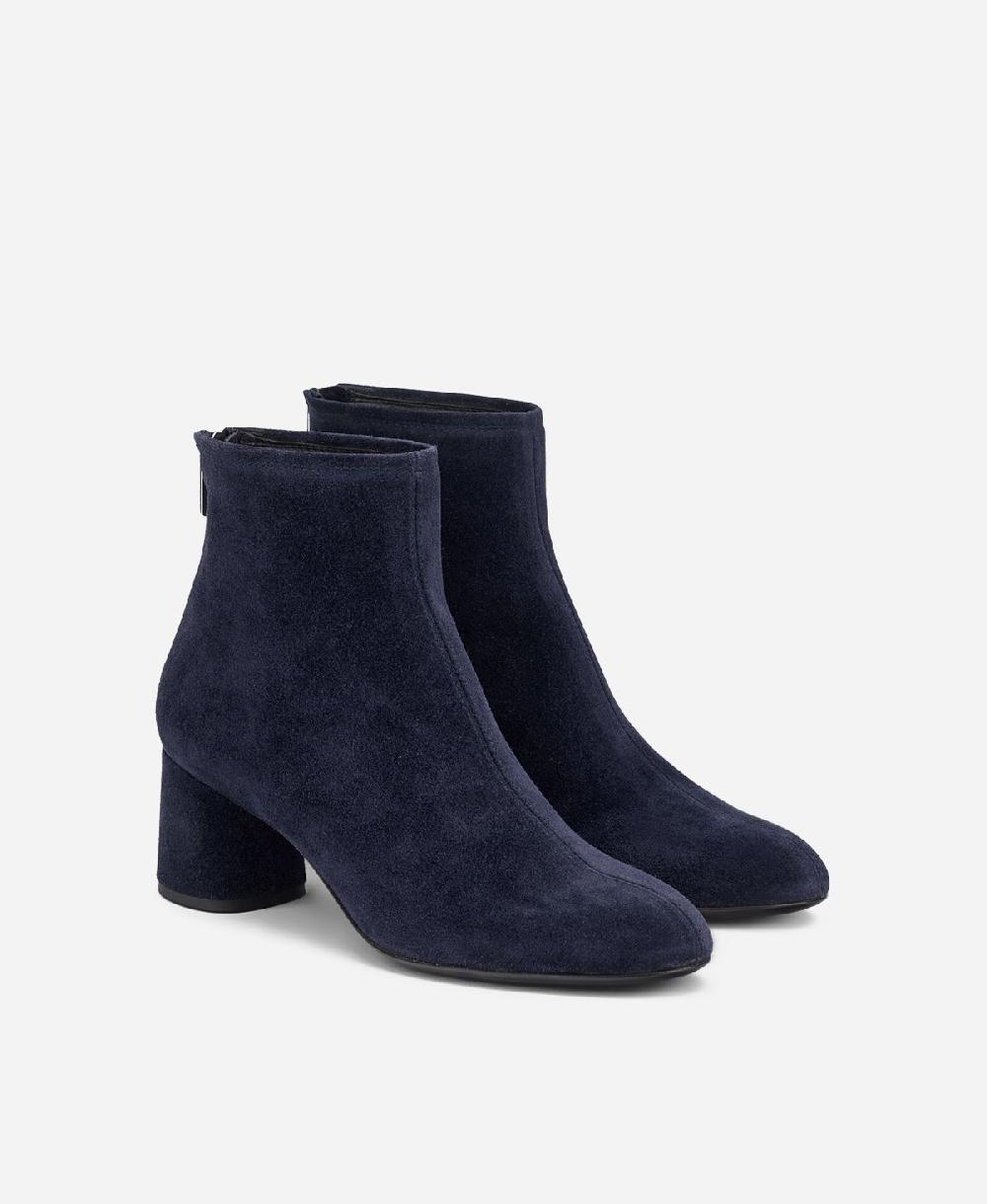 Agl Stivaletto In Velour Con Tacco Blu Olga