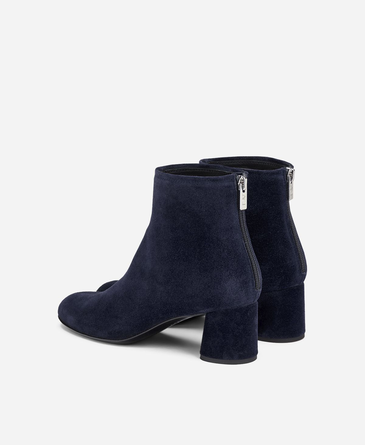 Agl Stivaletto In Velour Con Tacco Blu Olga