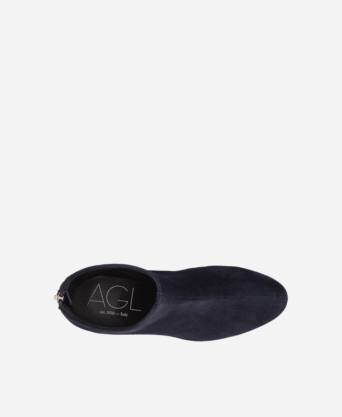 Agl Stivaletto In Velour Con Tacco Blu Olga