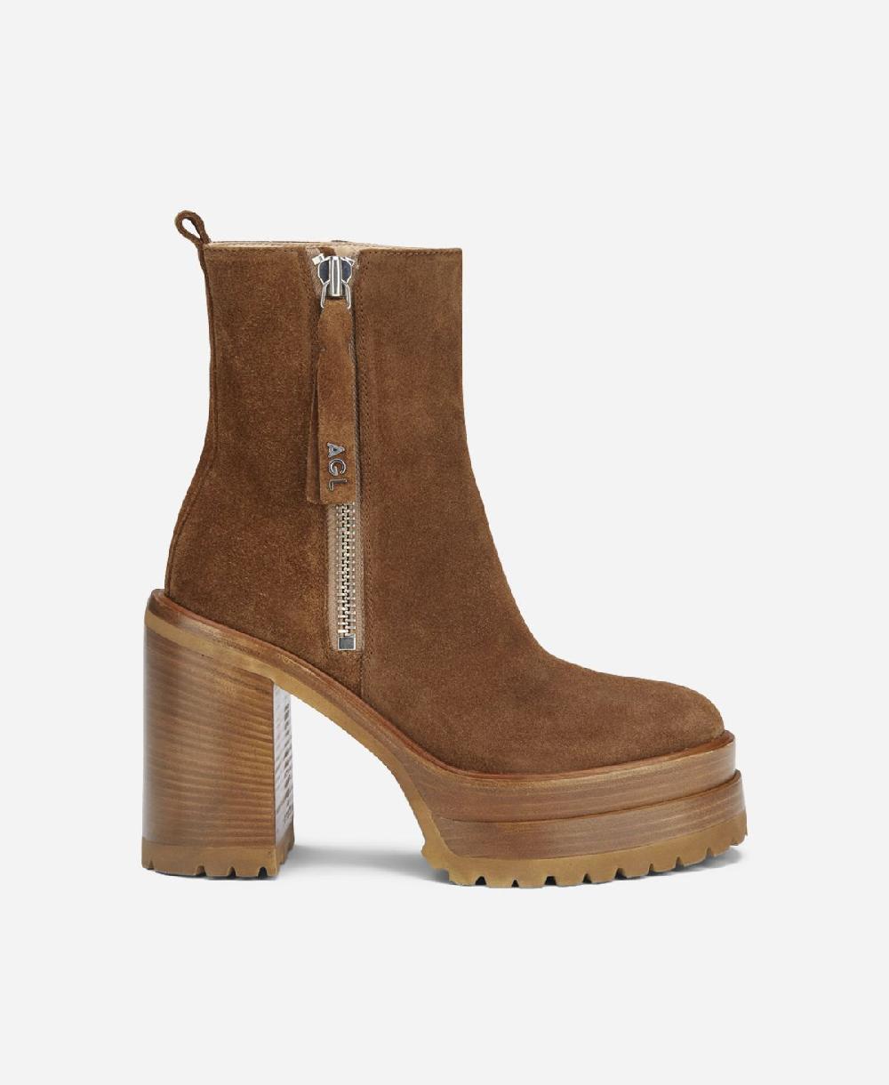 Agl Stivaletto in velour Cuoio Tora