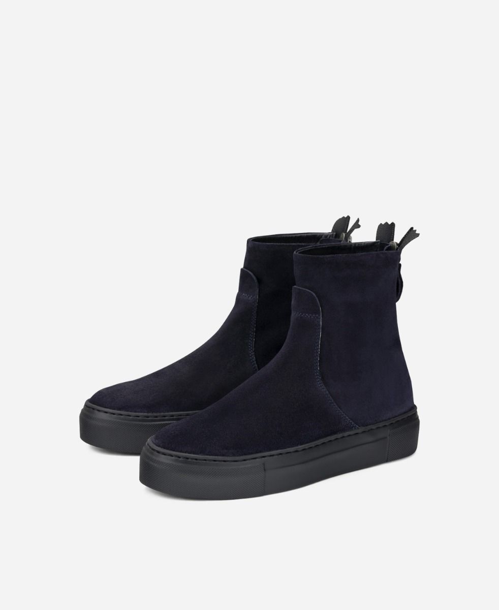 Agl Stivaletto Sneaker In Velour Blu MEGHAN BOOTIE