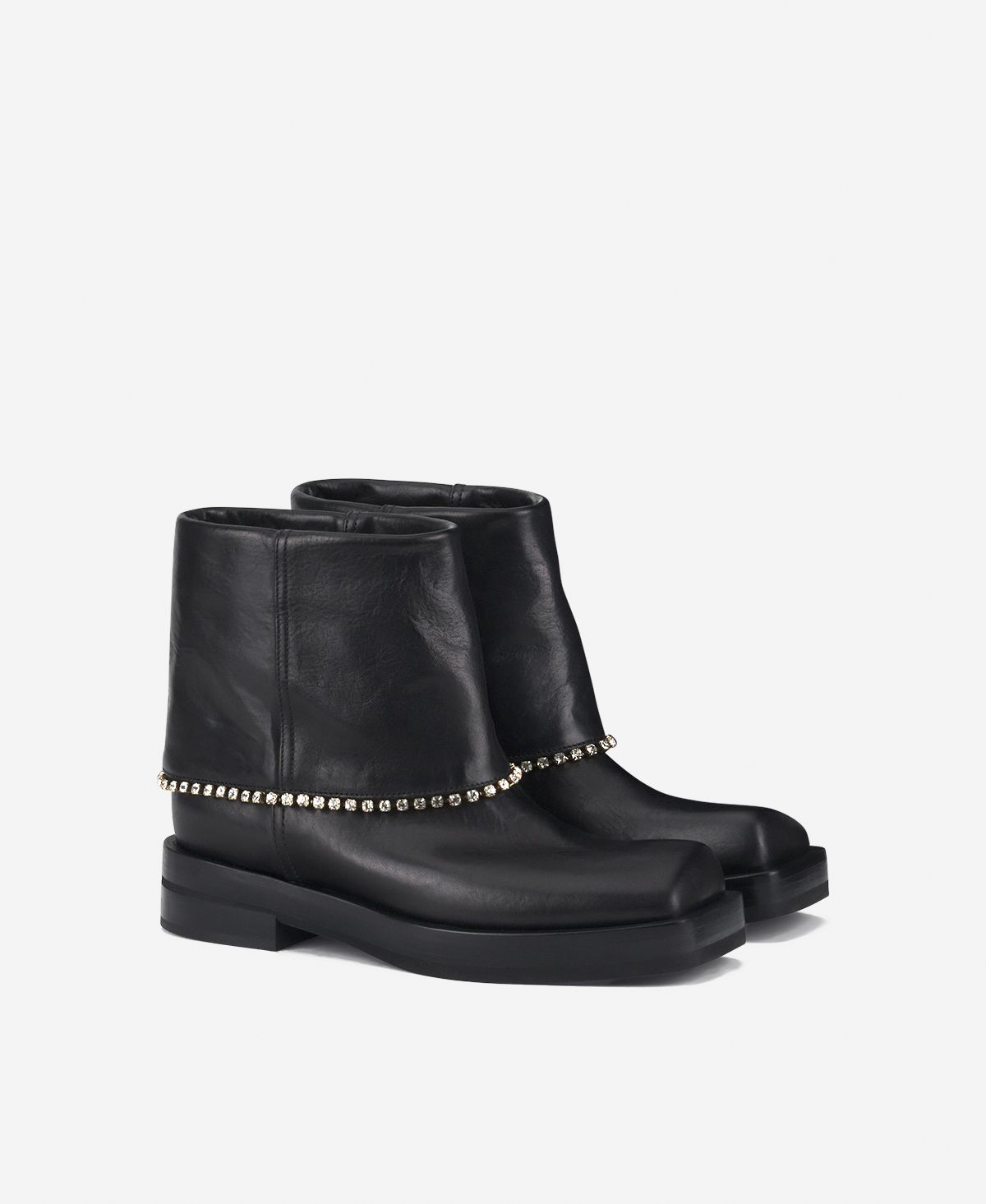 Agl Stivaletto Texano Con Strass Nero Rina Strass