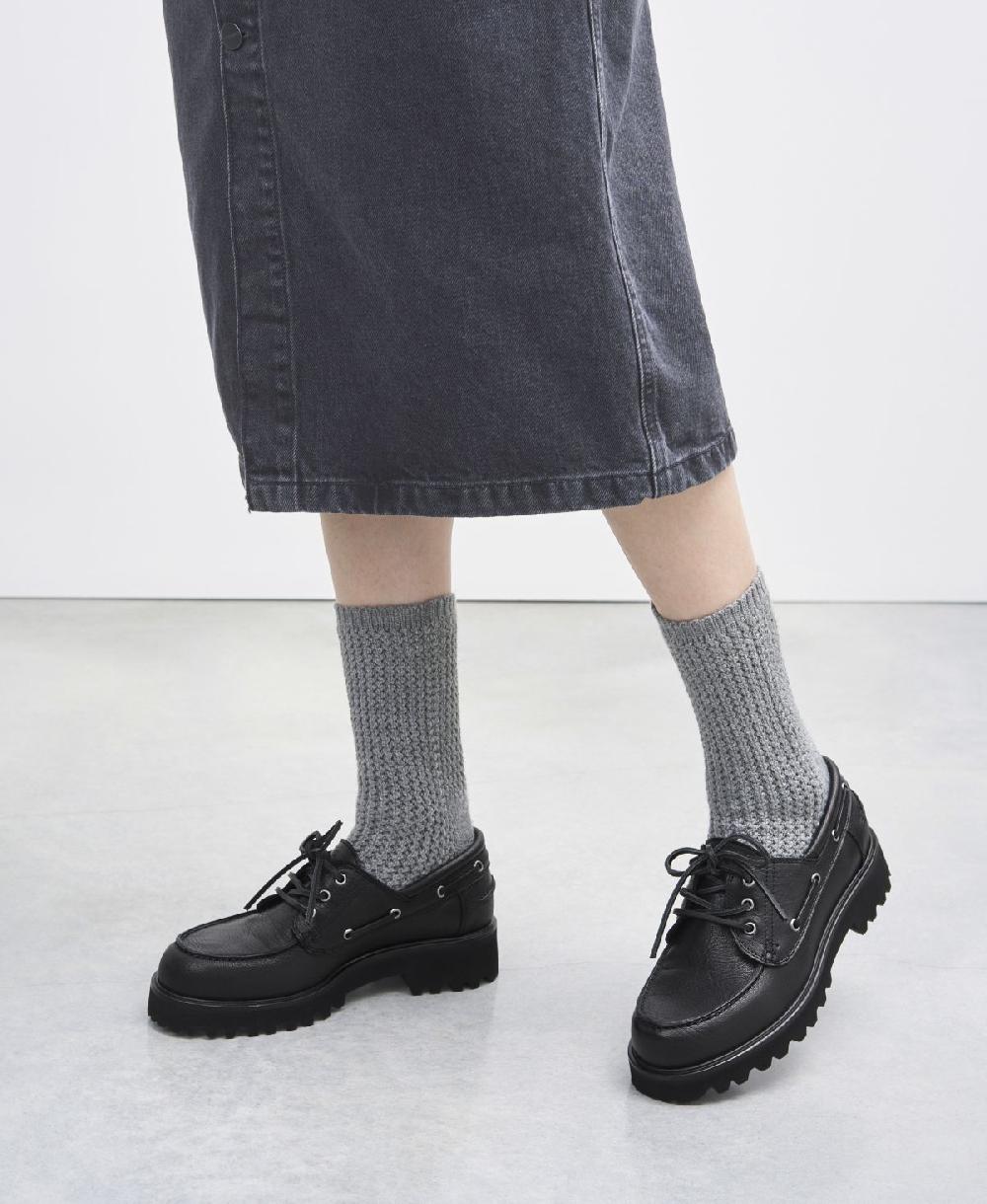 Agl Stringata In Pelle Nero Goldie Barca