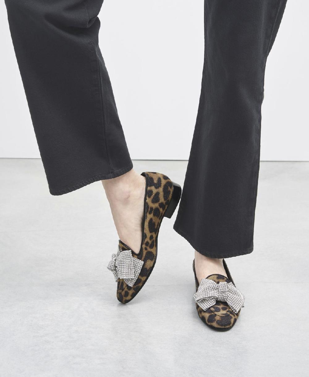 Agl Loafer Con Fiocco Stampa Leopard Costanza Ribbon