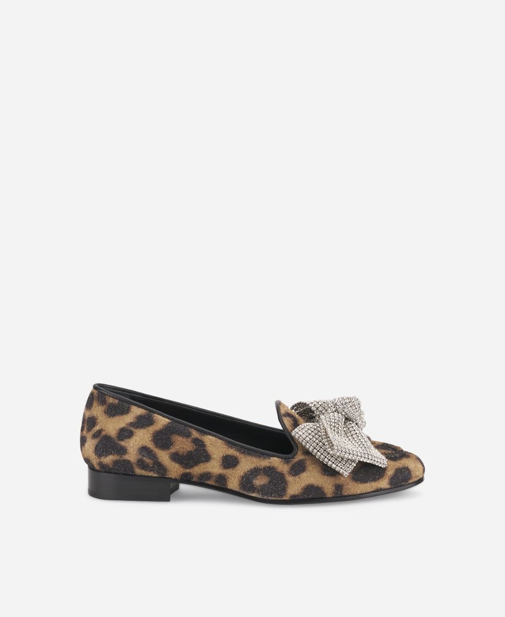 Agl Loafer con fiocco Stampa leopard Costanza Ribbon