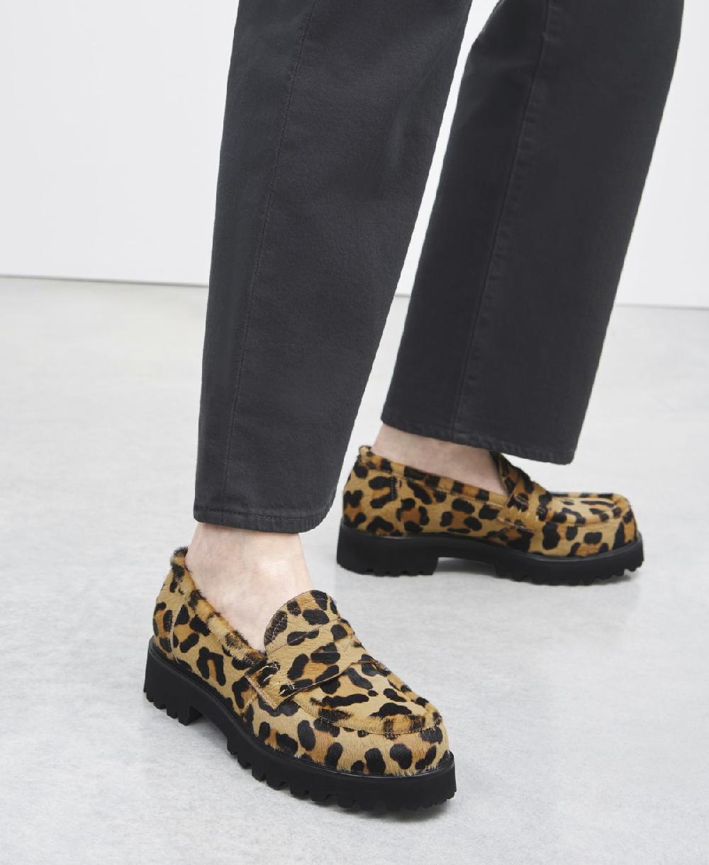 Agl Mocassino Animalier Con Suola Chunky Stampa Leopard Goldie