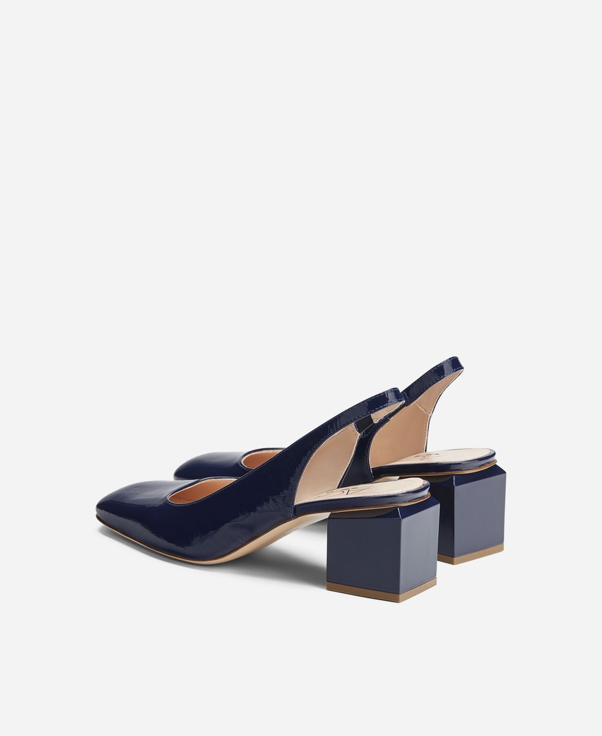 Agl Slig Back Con Tacco A Cubo Blu Notte Angie Sling B