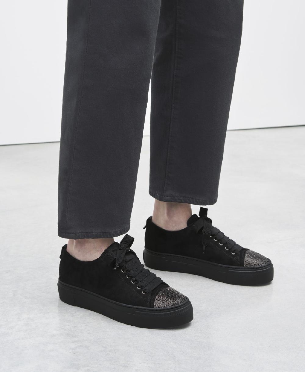 Agl Sneaker Con Puntina Di Strass Nero Vananda Crystal